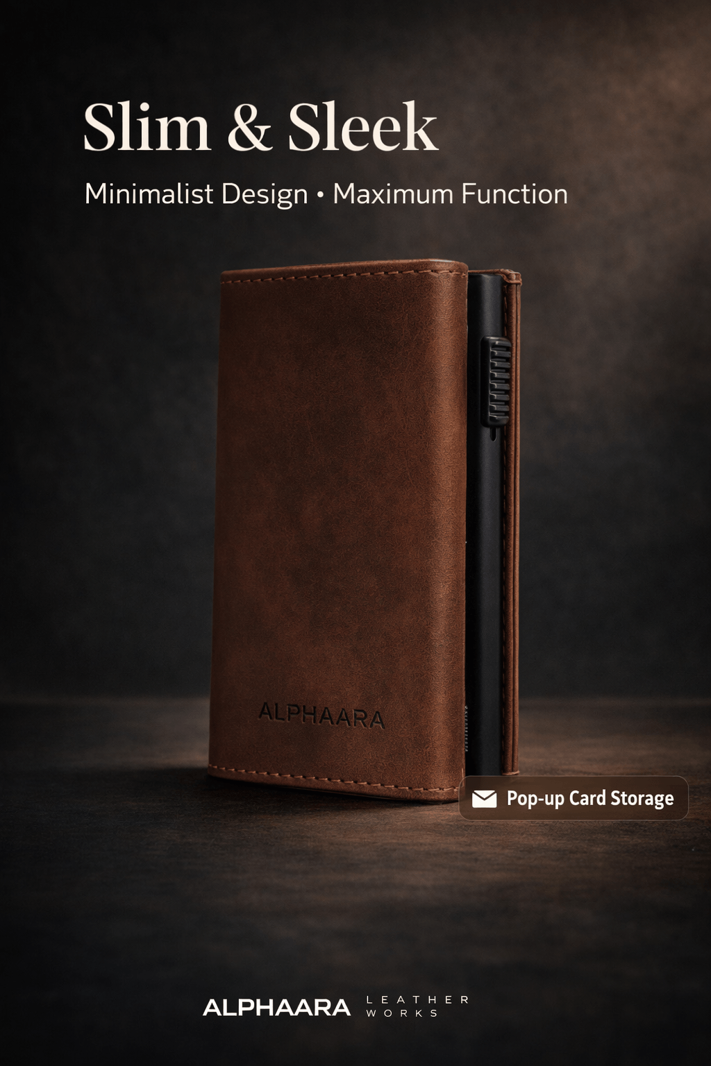 Alphaara Ranger Pro – Smart Side Pop-Up RFID Wallet for Men