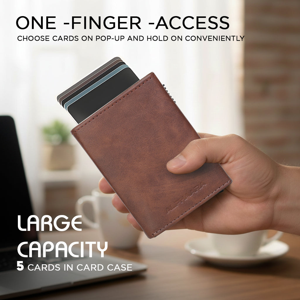 Maverick Pro Leather Wallet – Slim RFID Pop-Up Card Holder