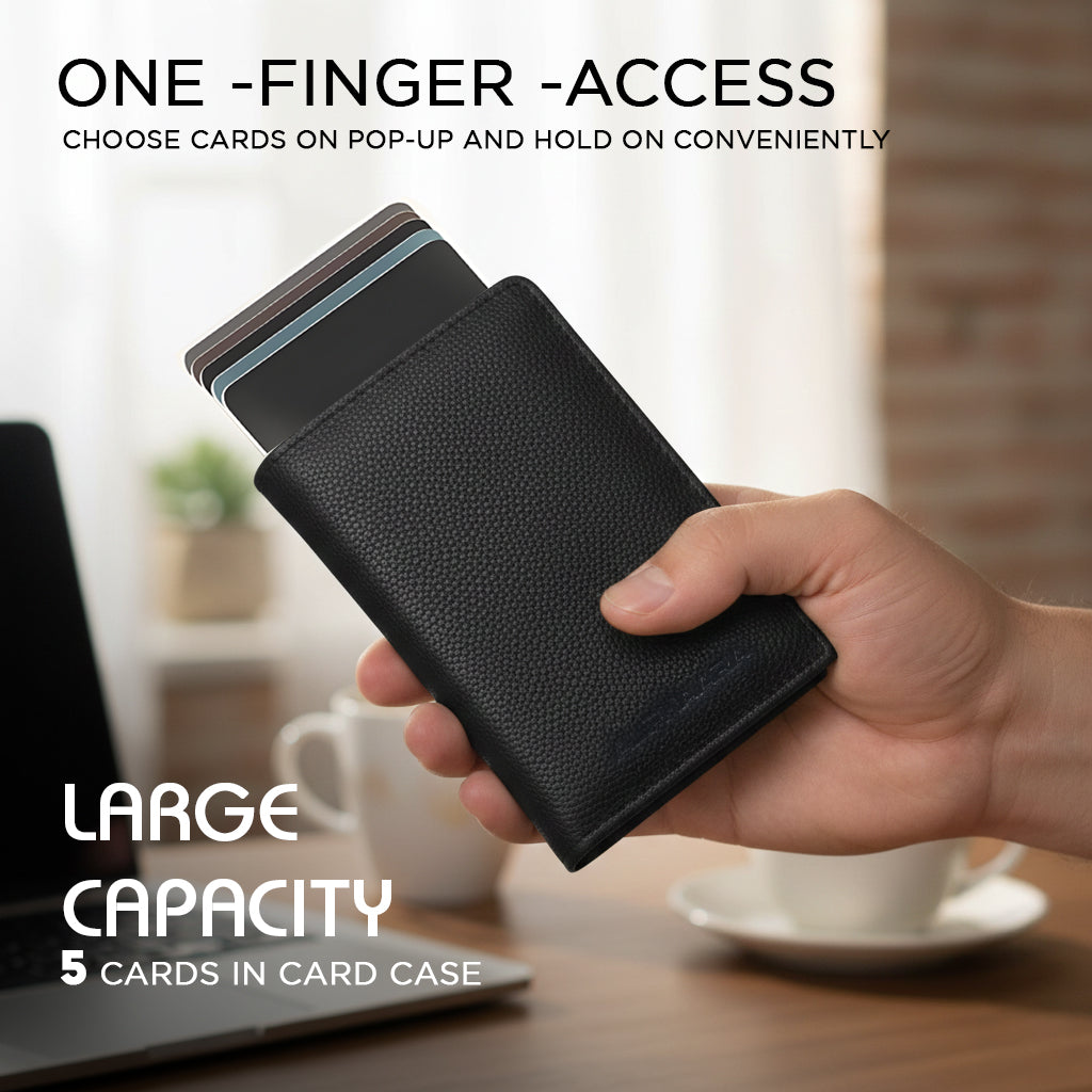 Maverick Pro Leather Wallet – Slim RFID Pop-Up Card Holder