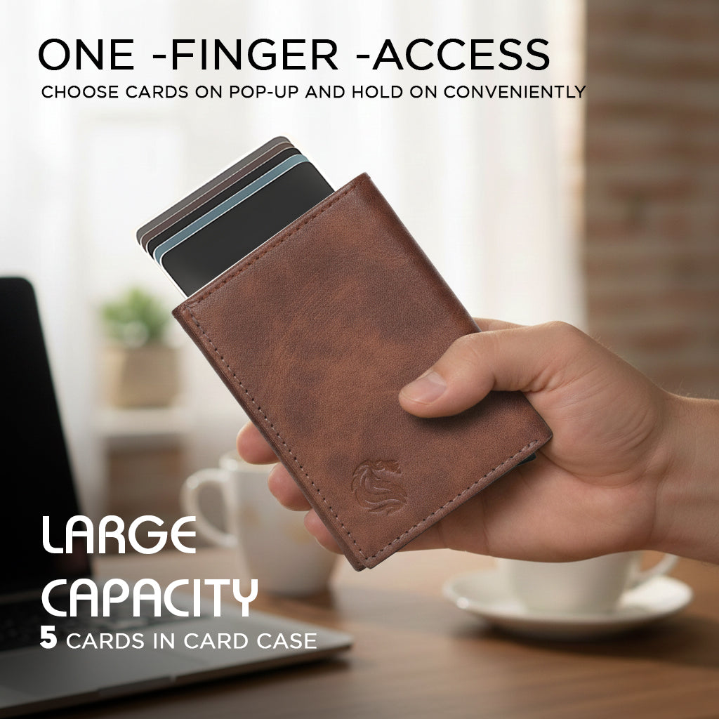 Maverick Pro Leather Wallet – Slim RFID Pop-Up Card Holder