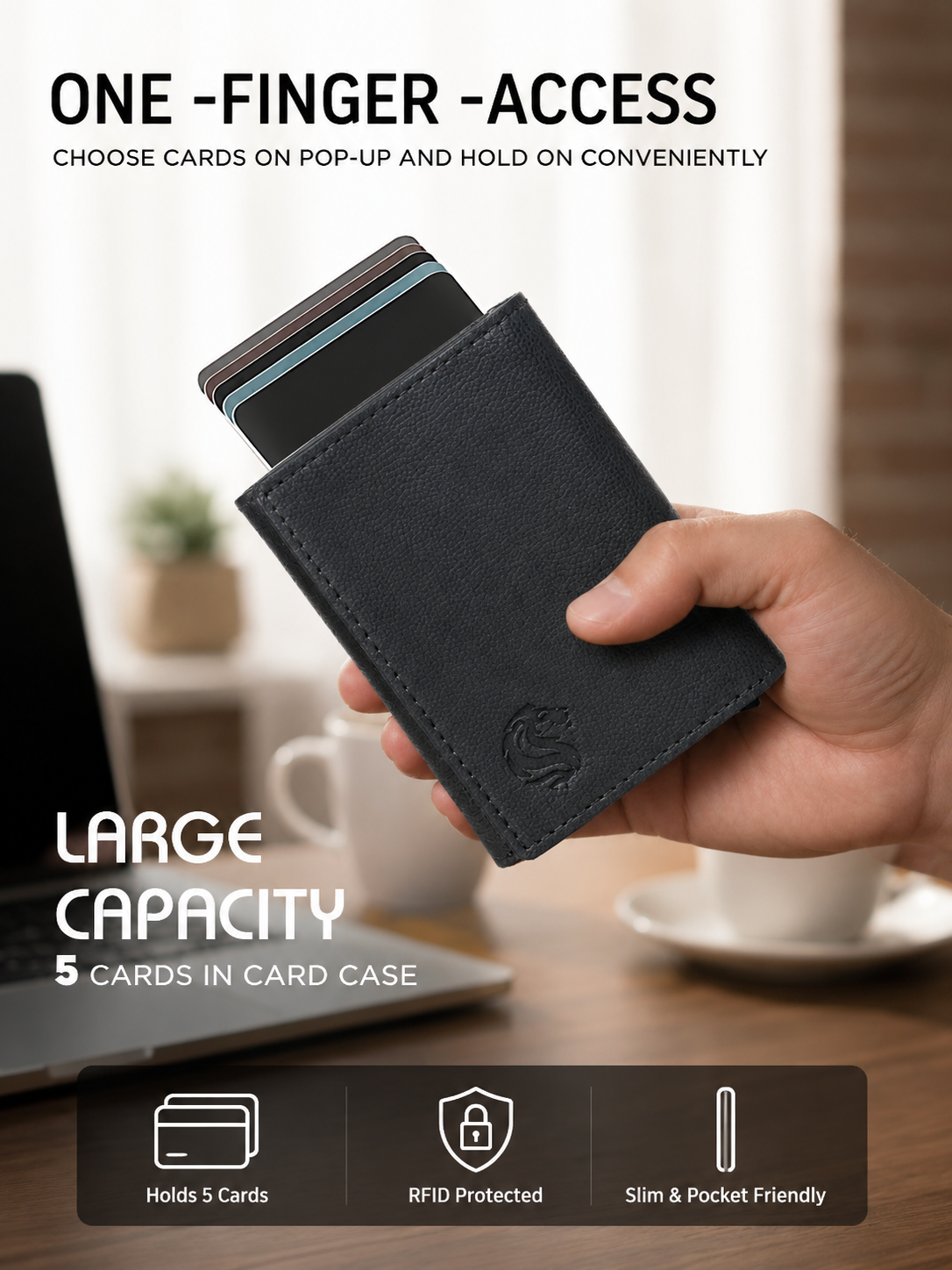 Alphaara Ranger Smart Pop-Up RFID Wallet for Men