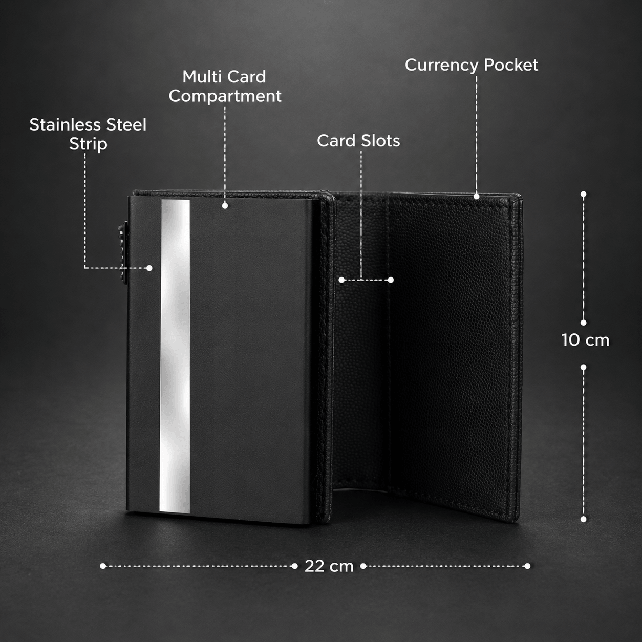 Alphaara Ranger Pro – Smart Side Pop-Up RFID Wallet for Men