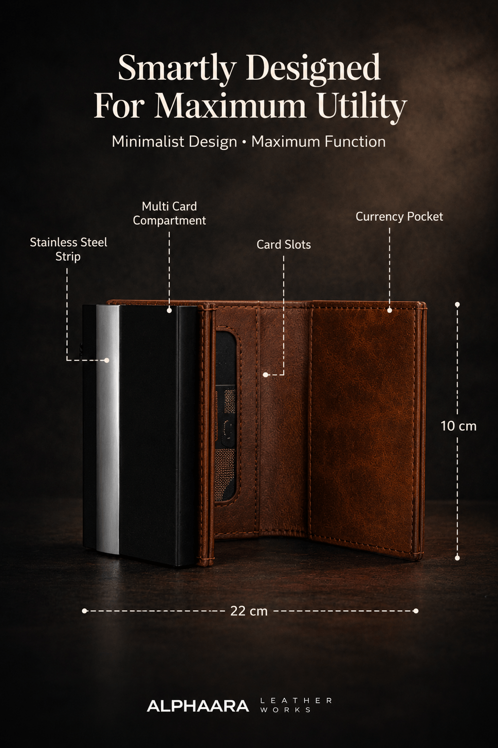 Alphaara Ranger Pro – Smart Side Pop-Up RFID Wallet for Men