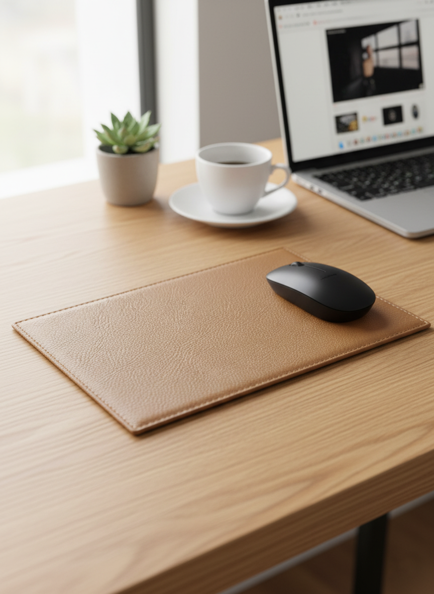 Premium Leather Mouse Pad – Minimal Desk Essential