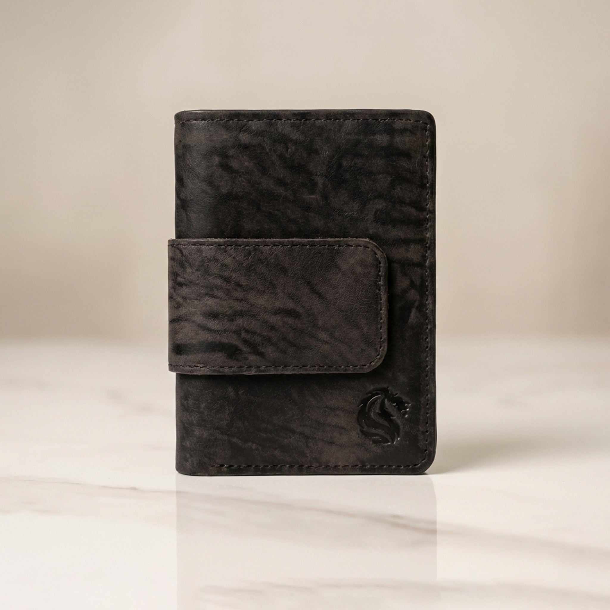 Premium Leather Notecase with Secure Strap Closure