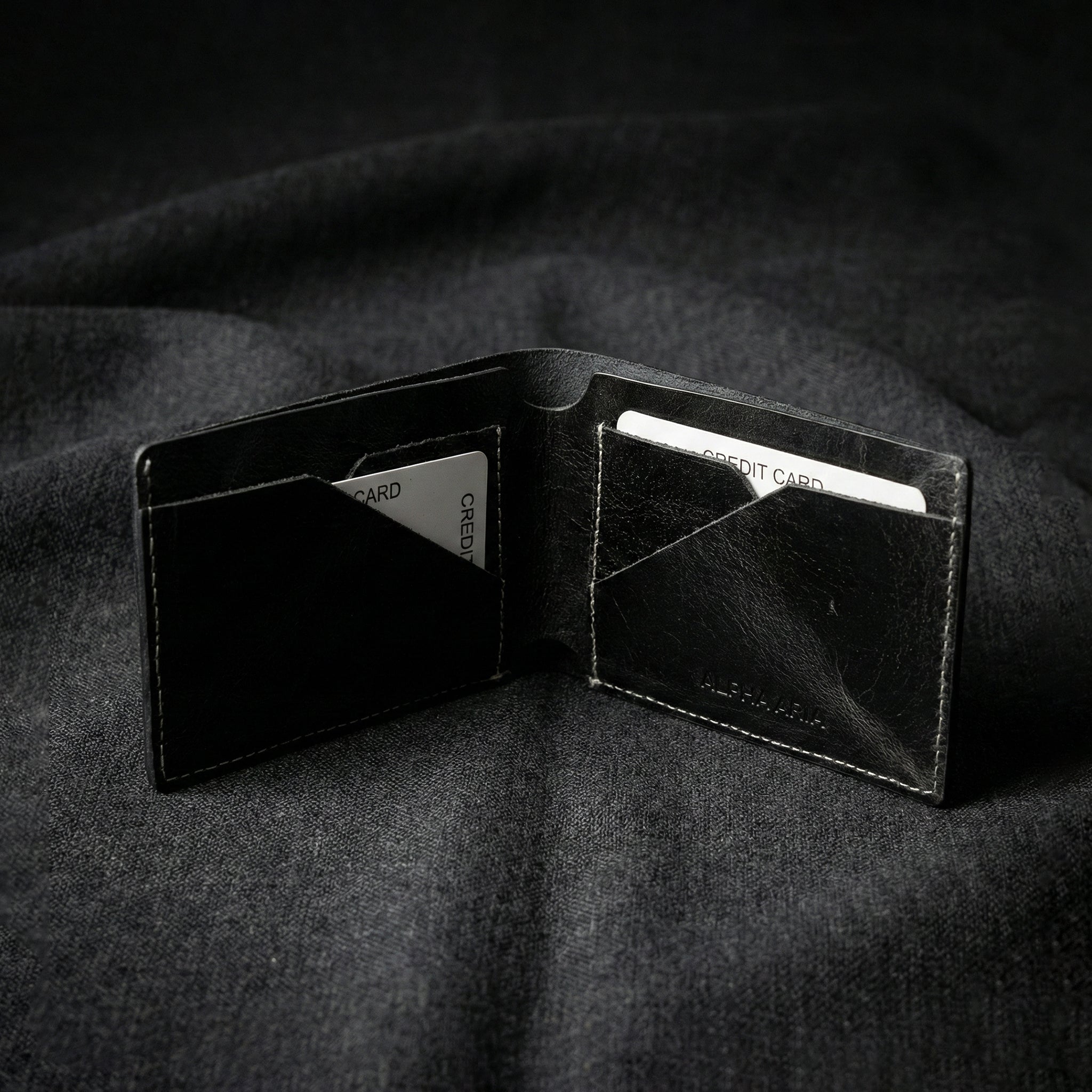 V-Cut Leather Wallet – Premium Bifold with Minimal Design