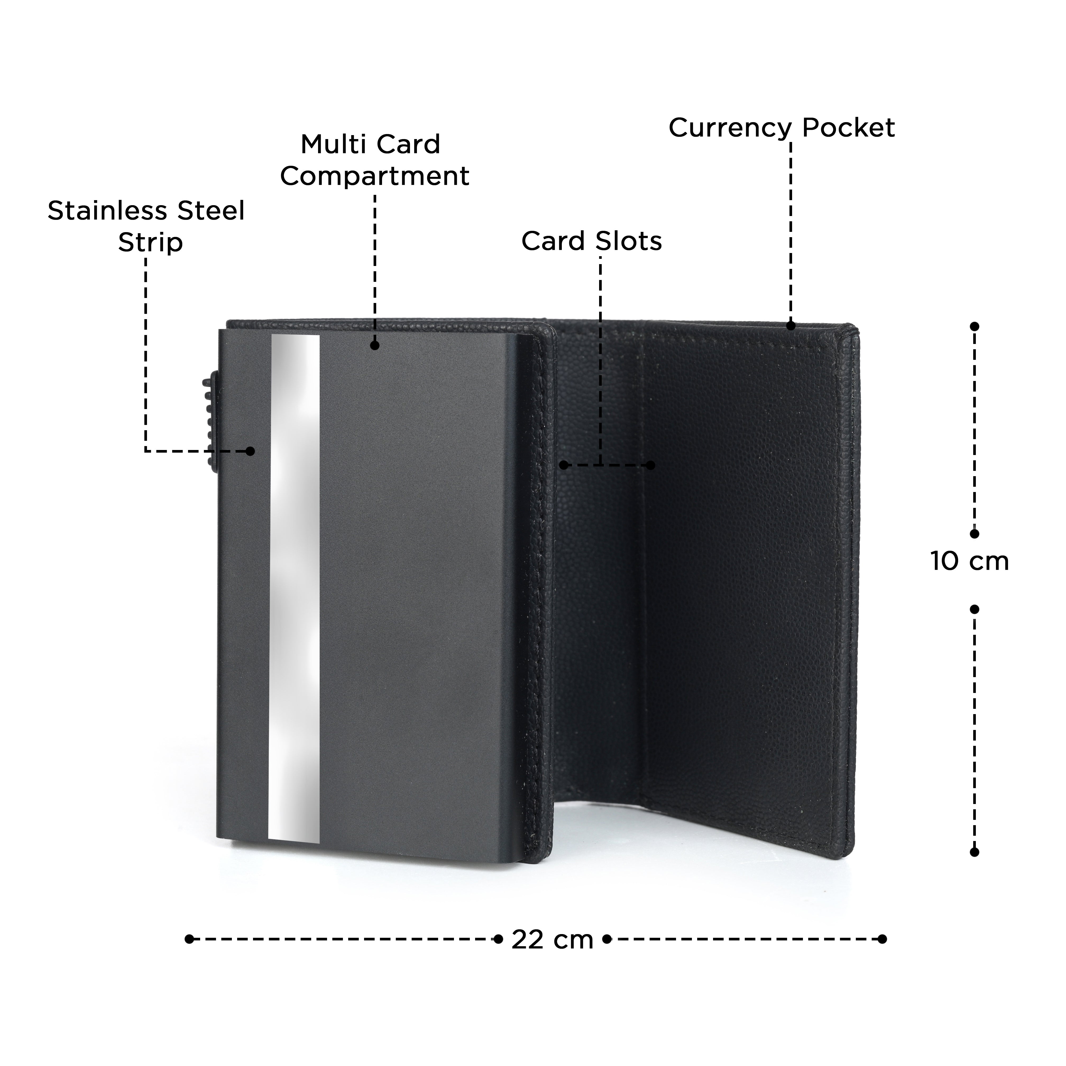 Premium Slim Wallet with One-Finger Access, Secure Card Storage & Cash Pocket