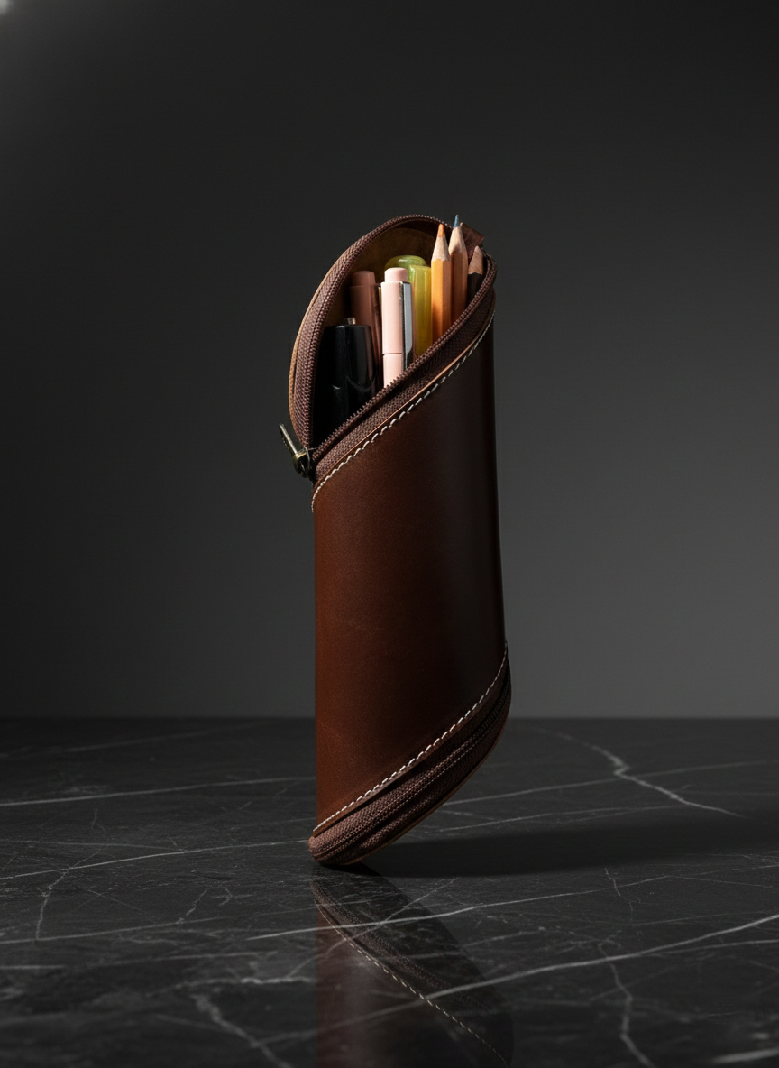 Premium Leather Pencil Case – Handcrafted Minimal Design