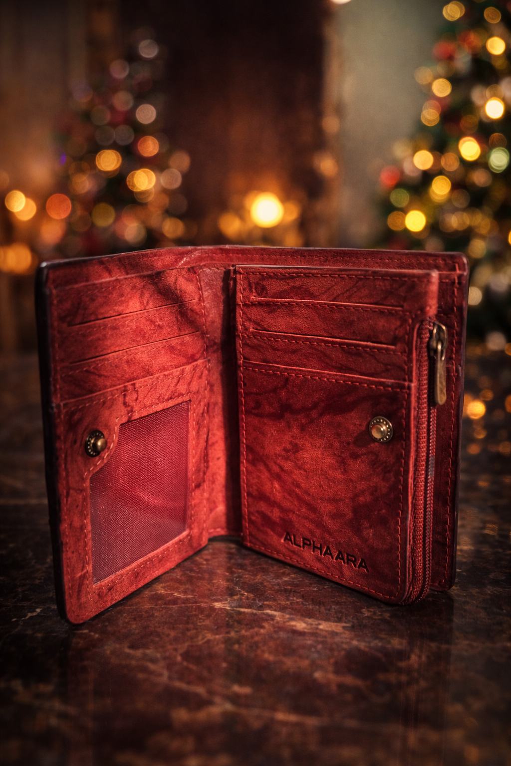 Premium Leather Notecase with Secure Strap Closure