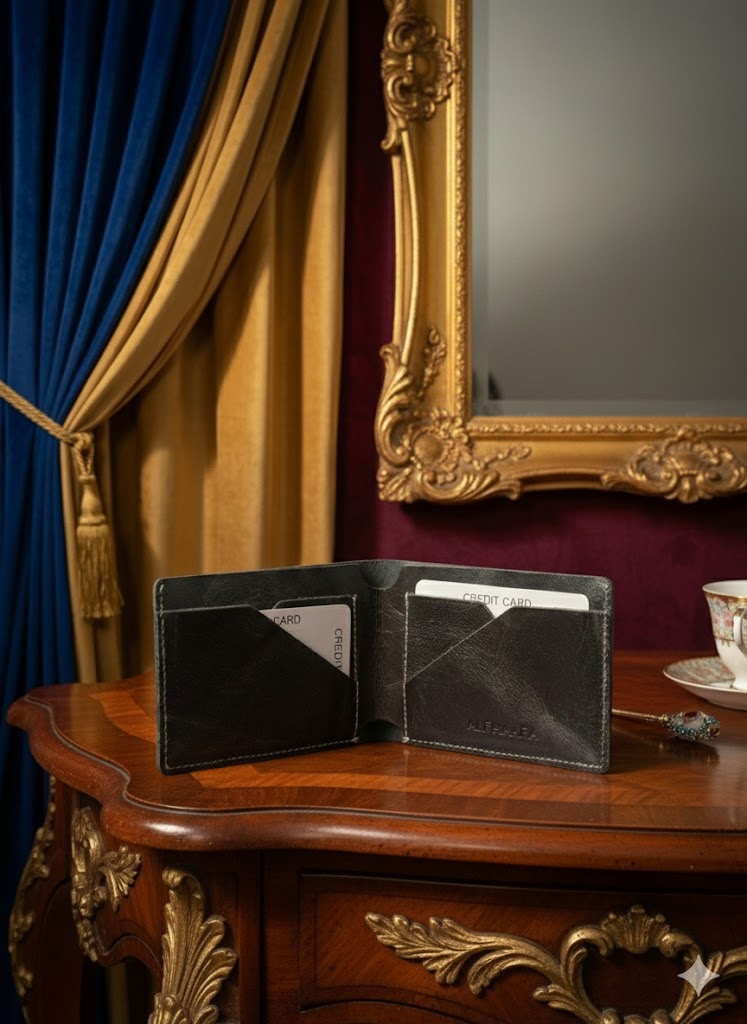 Olive Green Leather Wallet – Premium Bifold with Contrast Detail